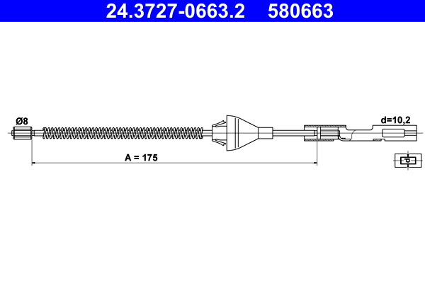 Cavo comando, freno stazionamento ATE 580663