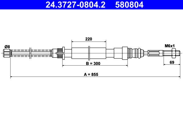 Cavo comando, freno stazionamento ATE 580804