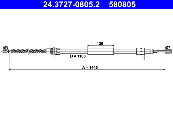 Cavo comando, freno stazionamento ATE 580805