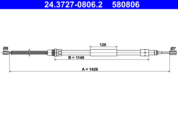 Cavo comando, freno stazionamento ATE 580806
