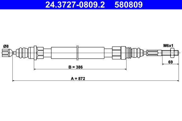 Cavo comando, freno stazionamento ATE 580809
