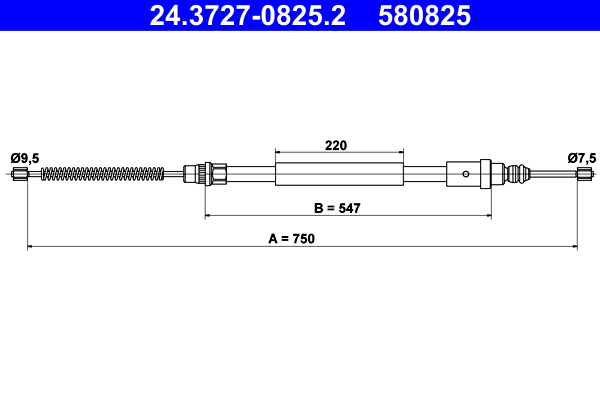 Cavo comando, freno stazionamento ATE 580825