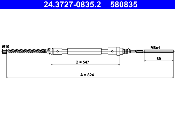 Cavo comando, freno stazionamento ATE 580835