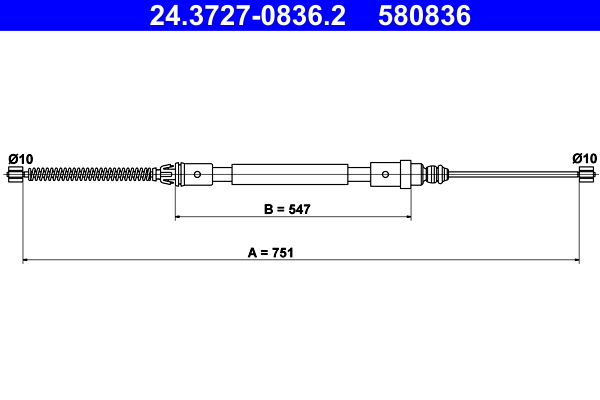 Cavo comando, freno stazionamento ATE 580836