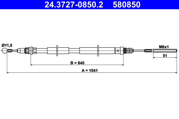 Cavo comando, freno stazionamento ATE 580850
