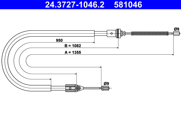 Cavo comando, freno stazionamento ATE 581046
