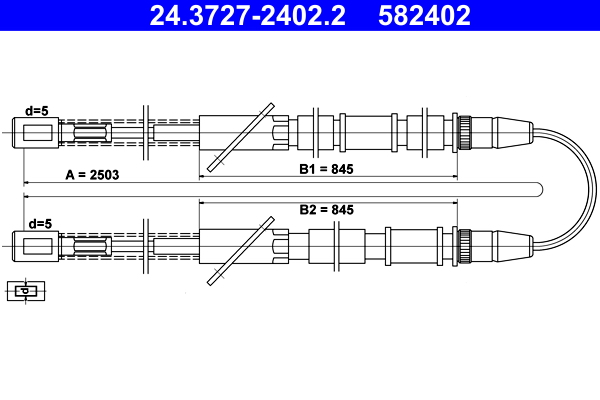 Cavo comando, freno stazionamento ATE 582402