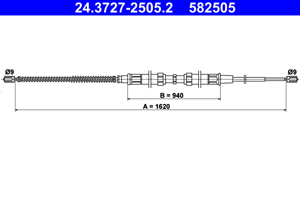 Cavo comando, freno stazionamento ATE 582505