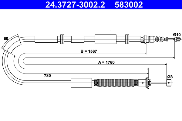 Cavo comando, freno stazionamento ATE 583002