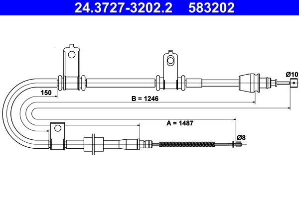 Cavo comando, freno stazionamento ATE 583202