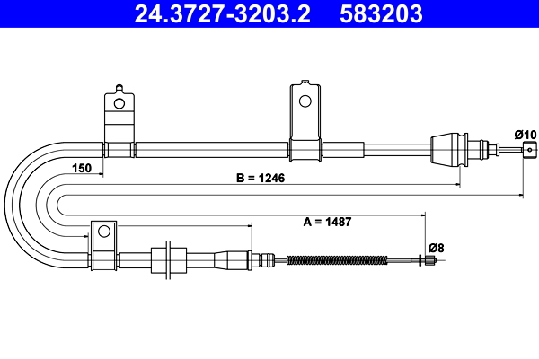 Cavo comando, freno stazionamento ATE 583203