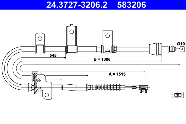Cavo comando, freno stazionamento ATE 583206