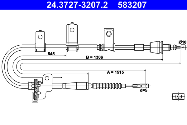 Cavo comando, freno stazionamento ATE 583207