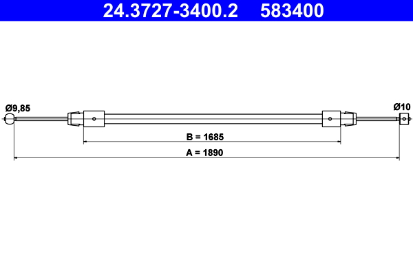 Cavo comando, freno stazionamento ATE 583400