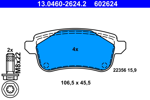 Pastiglie freno ATE 602624