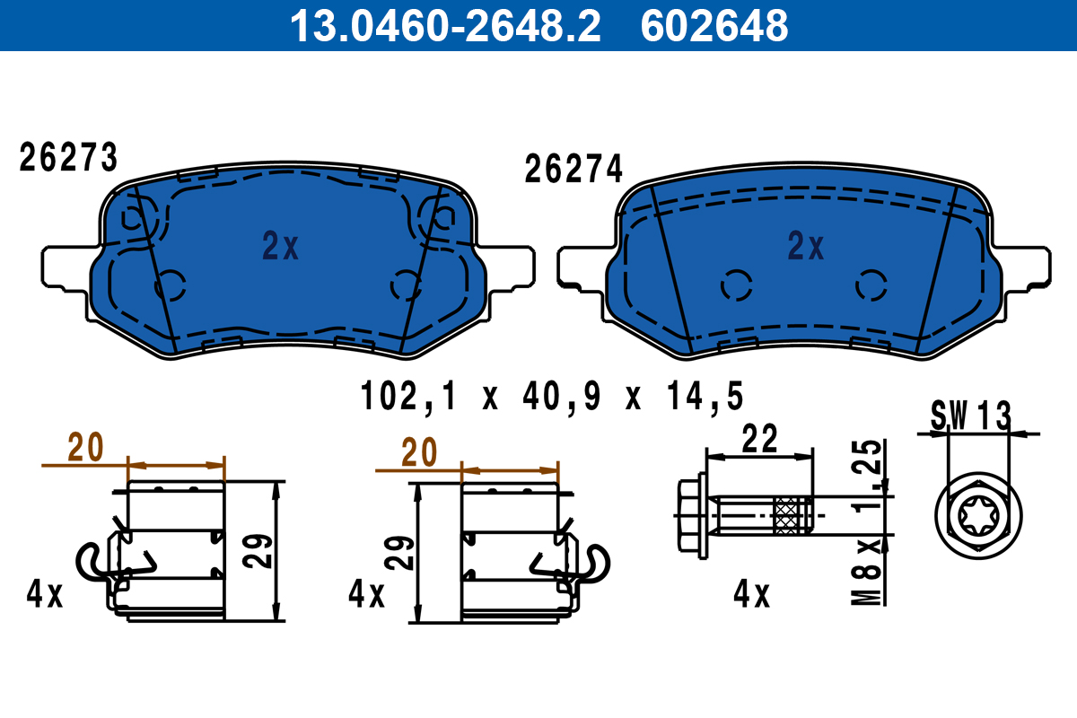Pastiglie freno ATE 602648