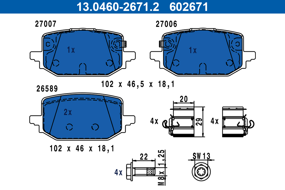 Pastiglie freno ATE 602671