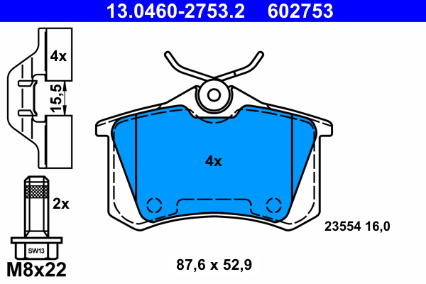 Pastiglie freno ATE 602753