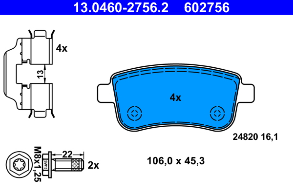 Pastiglie freno ATE 602756