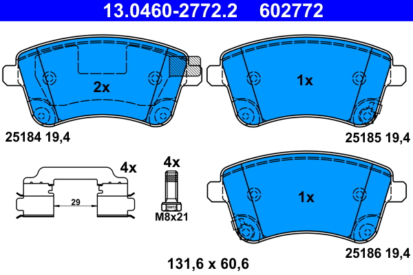 Pastiglie freno ATE 602772