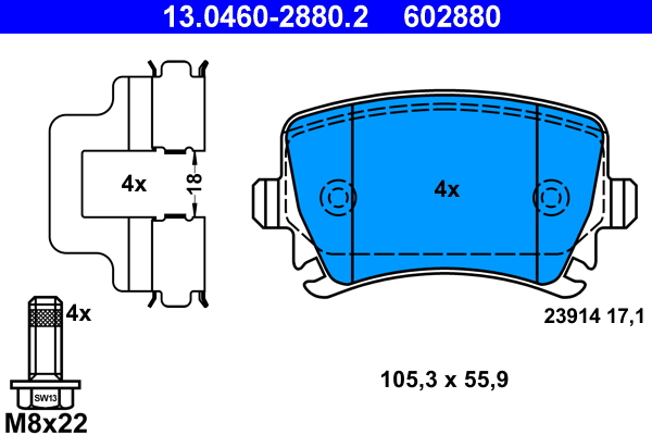 Pastiglie freno ATE 602880