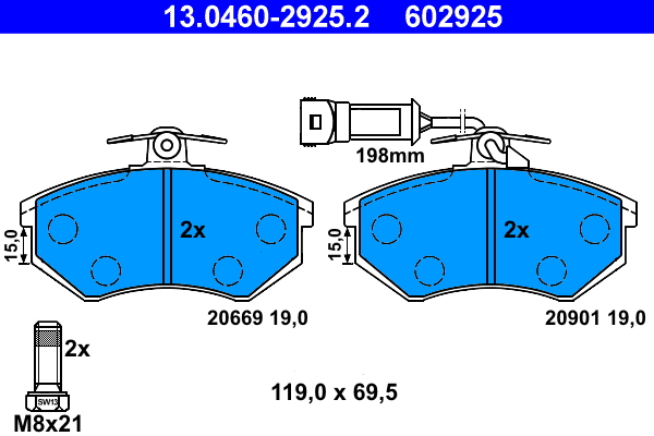 Pastiglie freno ATE 602925