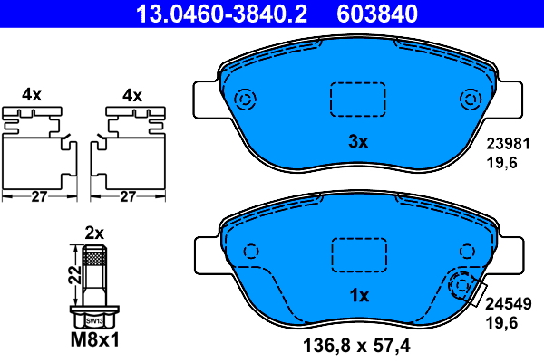 Pastiglie freno ATE 603840