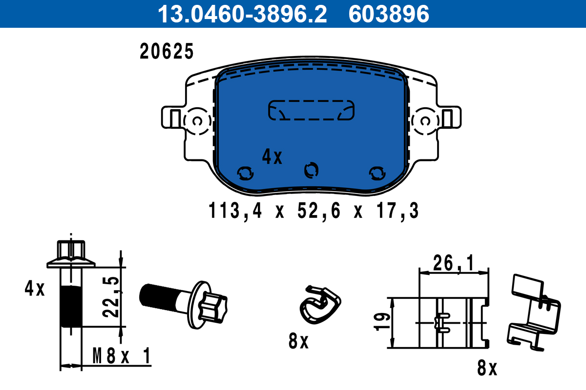 Pastiglie freno ATE 603896