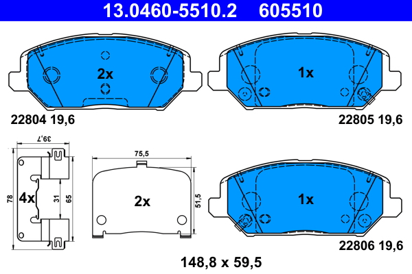 Pastiglie freno ATE 605510