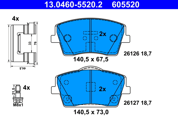 Pastiglie freno ATE 605520