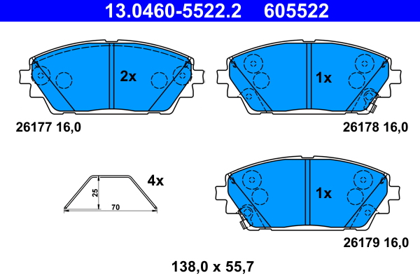 Pastiglie freno ATE 605522