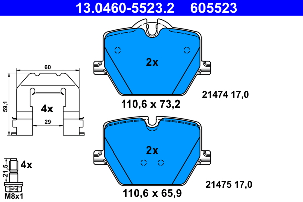 Pastiglie freno ATE 605523