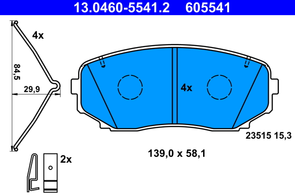 Pastiglie freno ATE 605541