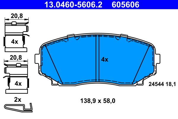Pastiglie freno ATE 605606