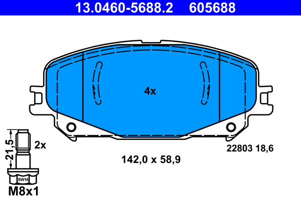 Pastiglie freno ATE 605688