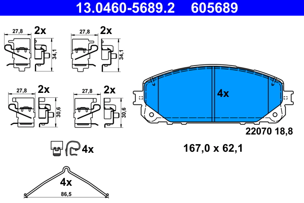Pastiglie freno ATE 605689