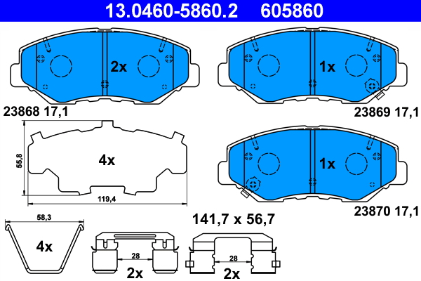 Pastiglie freno ATE 605860