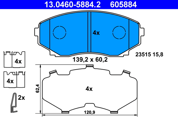 Pastiglie freno ATE 605884