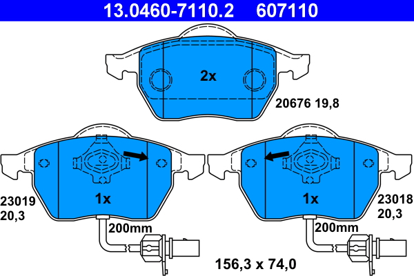 Pastiglie freno ATE 607110
