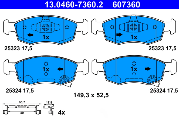 Pastiglie freno ATE 607360