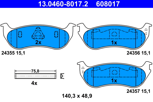 Pastiglie freno ATE 608017