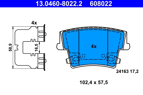 Pastiglie freno ATE 608022