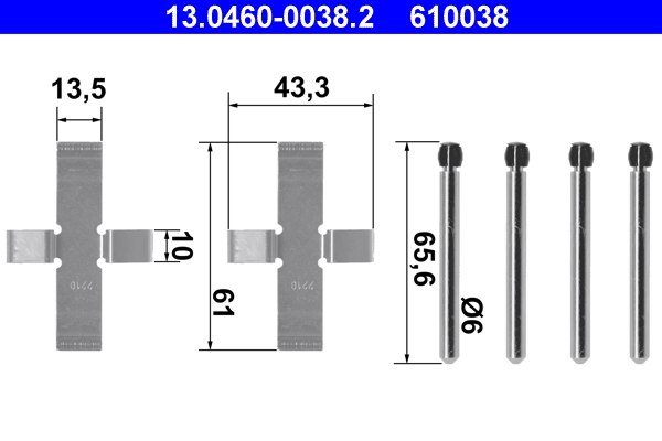 Kit accessori, pastiglia freno ATE 610038