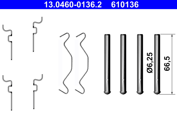 Kit accessori, pastiglia freno ATE 610136