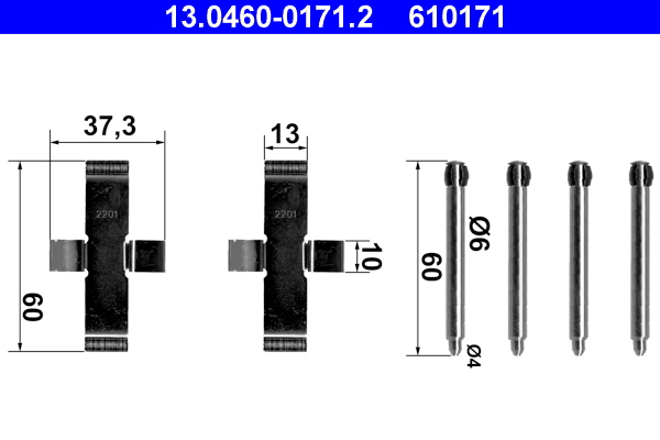 Kit accessori, pastiglia freno ATE 610171