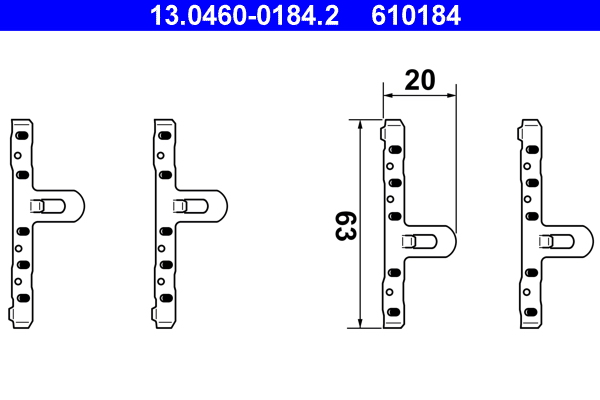 Kit accessori, pastiglia freno ATE 610184