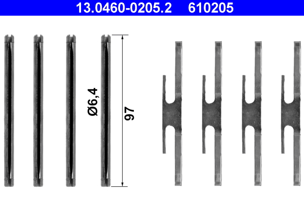 Kit accessori, pastiglia freno ATE 610205