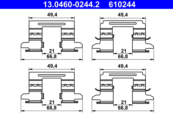 Kit accessori, pastiglia freno ATE 610244