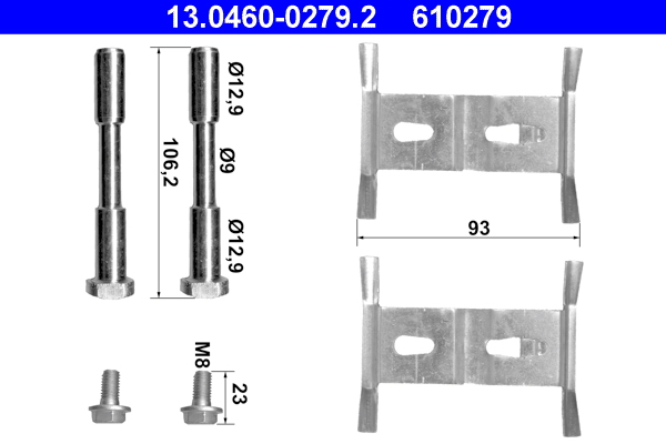 Kit accessori, pastiglia freno ATE 610279