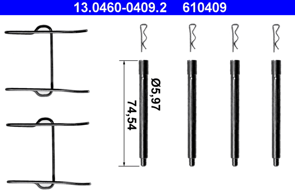 Kit accessori, pastiglia freno ATE 610409